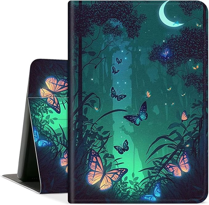 Tablet Case for Samsung Galaxy Tab A8 10.5 inch Case 2022PU Leather Folio Stand Cover with Smart Auto Wake/Sleep for Galaxy Tab A8 10.5 inch 2022 Model [SM-X200/X205/X207]Butterfly in Green Forest