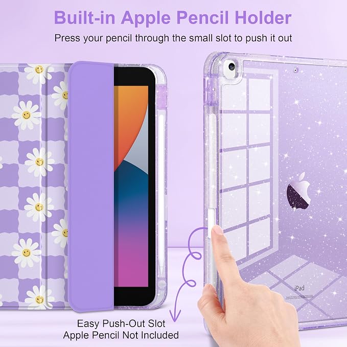 Cool Flower & Purple Checkerboard
