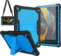 Case for Pritom M10 /quntiCO Y10 /Digiland DL1036 /Voger priorpad X100 /VUCATIMES N10/Gateway 10.1 HD Tab Case with Stand Rubber Hybrid Come with 9H Tempered Glass Film (Black/Blue/2 PCS)