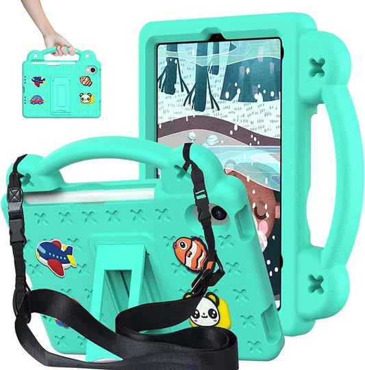 Compatible with Apple iPad 10 2022 10.9 inch/Pro 11 2018/2020/iPad Air 4 2020 10.9 inch/Air 5 2022 10.9 inch/Pro 11 2021/2022 Tablet Case Kids Case with Strap &amp Pen Tray Mint Green