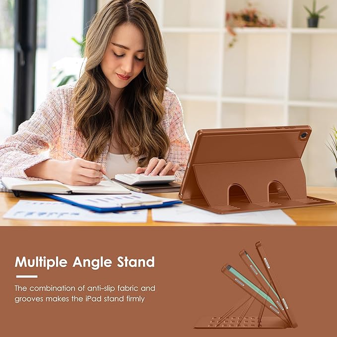 VIKESI Case for Samsung Galaxy Tab A11+ Plus 11 inch 2026 Model (SM-X230/X236)Multiple Angles Stand CoverSoft BackPencil Holderand Auto Sleep/WakeBrown