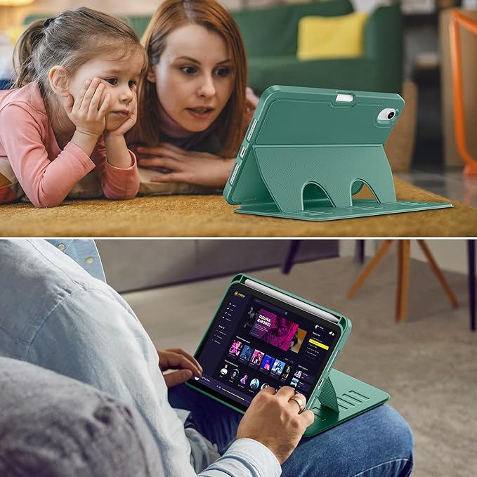 VIKESI Case for iPad iPad mini 7 (A17 Pro) and iPad mini 6Multiple Angles Magnetic Stand CoverShockproof Soft BackPencil Holderand Auto Sleep/WakeForest Green