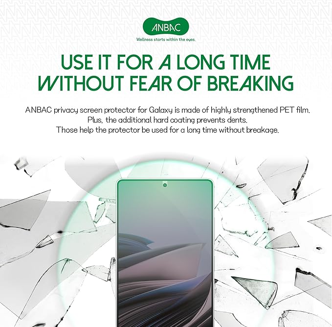 Privacy Screen Protector for Galaxy S25 Ultra - Blue Light Blocking Film 6.9 with Alignment Tool Kit [1 Pack] - Support Fingerprint Unlock/Cell Phone Private Scratch Resistant Film
