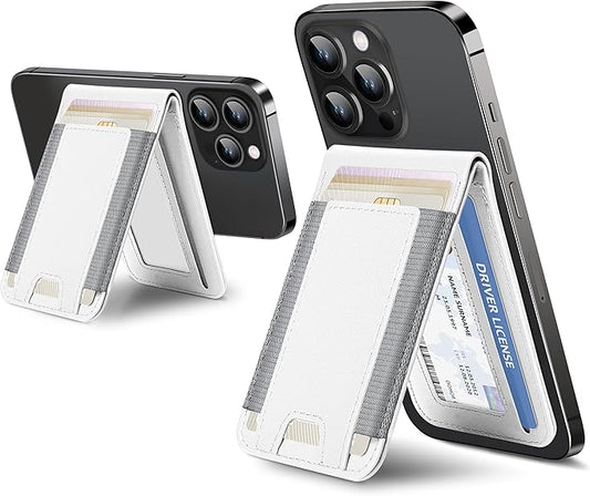 ExtreLife for Magsafe Wallet Adjustable Stand Open ID Window Magnetic Wallet for iPhone 17/16/15 Pro Max/15 Pro/15/15 Plus/14 Pro Max/14 Pro/14/13/12 Series 9 Card Holder White