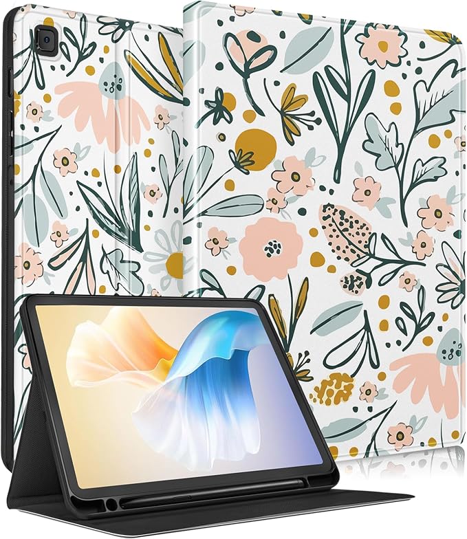 4-for Tab S6 Lite-White Flower