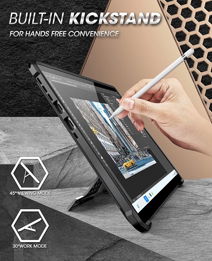SUPCASE for Microsoft Surface Pro 11/10/9 Case with Kickstand (Unicorn Beetle Pro) [Military-Grade Protection] Heavy Duty Rugged Tablet Cover for Surface Pro 13 Inch Black