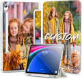 Custom Pictures Personalized Case for Samsung Galaxy Tab S9 FE 11 inch(2023) Built-in Pencil Holder Customized Photo Galaxy Tablet Case with Shockproof Protective Cover Clear PC Back Shell