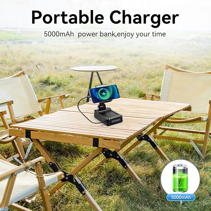 Father's Day Gifts for Dad Birthday Gifts for Men Women Cell Phone Stand with Bluetooth Speaker with 5000mAh Charger HD Surround Sound for Desk