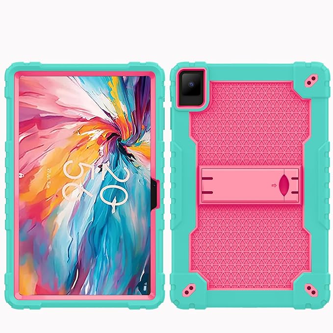for TCL TAB 10 NXTPAPER 5G 10.4 Inch Tablet case Hybrid Shockproof Silicone Gel Protective Cover with Kickstand for TCL TAB 10 NXTPAPER 5G 10.4 Inch 2025 (9199S) (Green/Pink)