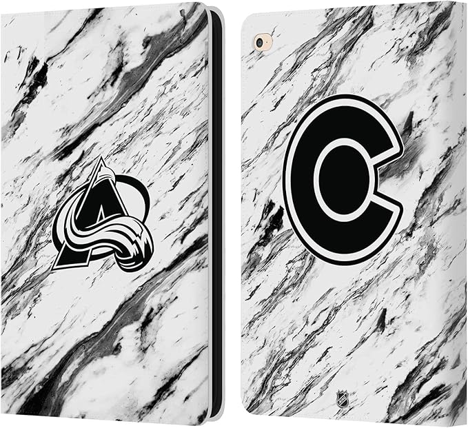Head Case Designs Officially Licensed NHL Marble Colorado Avalanche Leather Wallet Case Compatible with Apple iPad Air 2 (2014)