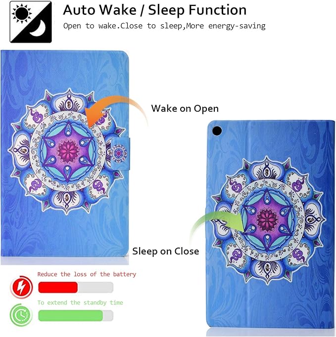 Case for Amazon Fire HD 10 Tablet (2015/2017/2019) Techcircle Slim Folding Stand Magnetic Smart Cover Soft TPU Back Protective Case for All-New Fire HD 10 5th/7th/9th Gen Auto Sleep Gyroscope