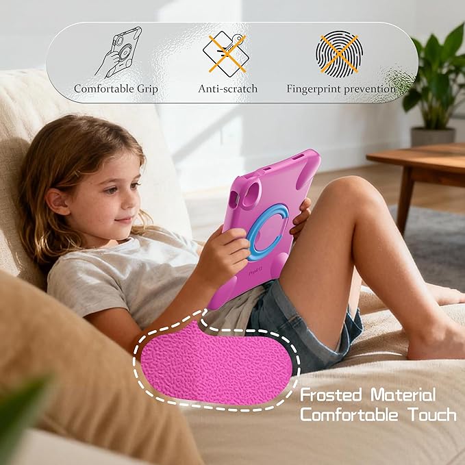 Pepkoo for iPad Air 13 inch Case for Kids with 360° Rotatable StandShockproof EVA Handle Cover for iPad Air 13 M3 2025 and M2 2024 Models