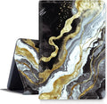 Case for iPad Pro 13 Inch Case 2024 M4 (7th Generation) PU Leather Smart Protective Cover with Auto Sleep/Wake for iPad Pro 13 2024Black Gold Marble