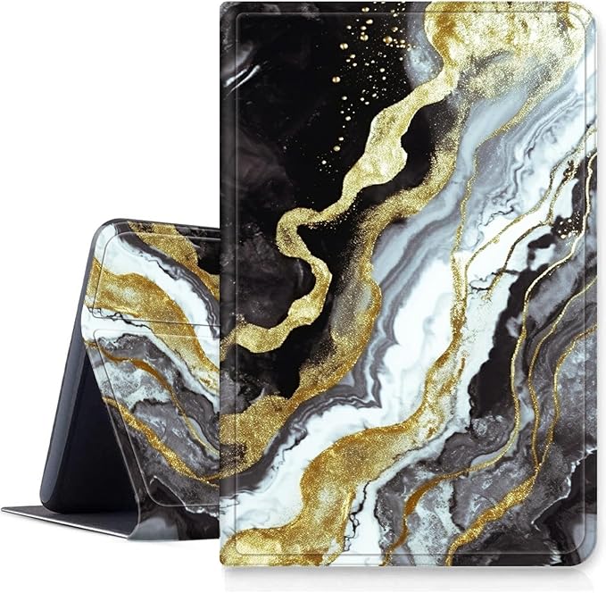 Case for iPad Pro 13 Inch Case 2024 M4 (7th Generation) PU Leather Smart Protective Cover with Auto Sleep/Wake for iPad Pro 13 2024Black Gold Marble