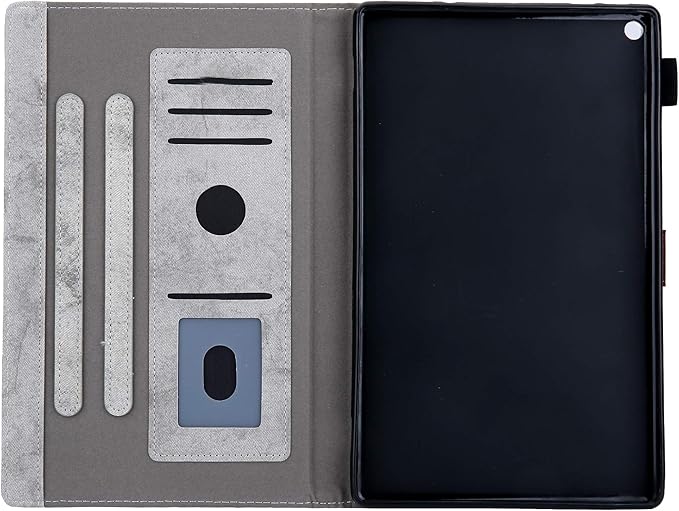 Smart Case for Fire HD 8 (8th/7th/6th Generation-Old Model) Techcircle Soft PU Leather Magnetic Flip [Auto Wake Sleep] Wallet Cover for Kindle Fire HD 8-inch Tablet (2018/2017/2016 Release) Gray