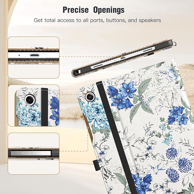 white blue floral