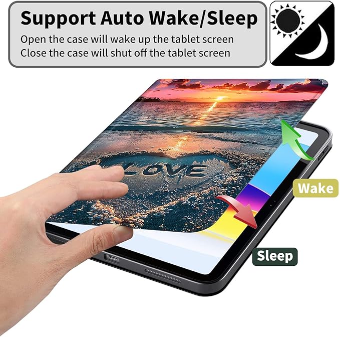 Case for Kindle Paperwhite 12th Generation 7 &amp Kindle ColorSoft Signature Edition PU Leather Protective Cover with Auto Sleep/Wake for Kindle Paperwhite 2024 – Sunset Beach Love