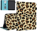 Case for iPad Pro 11 Inch 2024 5th Generation (M4)Card Slot PU Leather TPU Case Pen Holder Auto Wake SleepLeopard Print