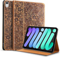 Gexmil Case for iPad mini 7 (A17 Pro) 2024 iPad mini 6 Generation Genuine Leather 8.3 Inch Case 2021 CoverAnti Fingerprint/SlipCowhide Folio Cover Auto Sleep/Wake with Adjustable StandBrown
