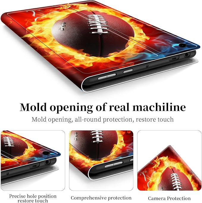 Football Rugby with Fire