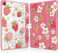 Tuiklol for Samsung Galaxy Tab A9+ Tablet 11” / A9+ Plus 2024 2023Buit-in S-Pen Holder with Clear Protective Cover Transparent Back Shell Auto Wake/Sleep Samsung Tab A9 Plus CoverStrawberries
