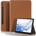 for Samsung Galaxy Tab S7/S8 11 inch Case with S Pen Holder 2020/2022 Model(SM-X700/X706/T870/T875/T876) Premium Microfiber Leather Cover Protective ShellAuto Wake/Sleep.Brown