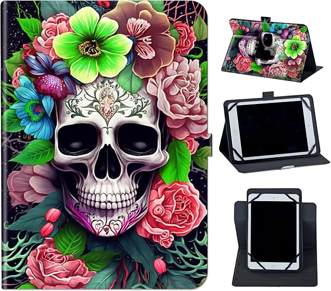 Skull Pink Rose Flower