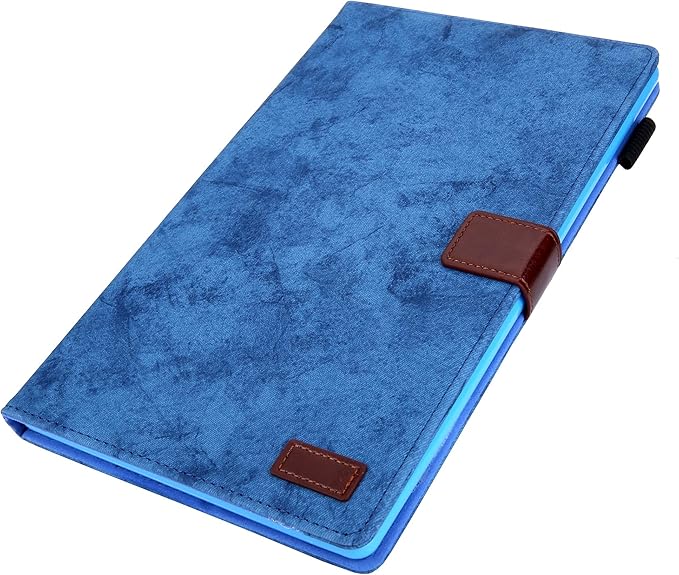Folding Case for Amazon Fire HD 10 9th/7th/5th Gen Techcircle Smart Flip [Wake/Sleep] Solid PU Leather Protective Cover for All-New Kindle Fire HD 10.1 inch Tablet 2019/2017/2015 Release Blue