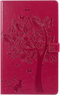 Folio Case for All-New Fire HD 10 2019/2017/2015 Techcircle Slim Light Magnetic Flip Wallet Protective Cover with Card Slots &amp Money Pocket for Amazon Fire HD 10.1 9th/7th/5th Generation Red