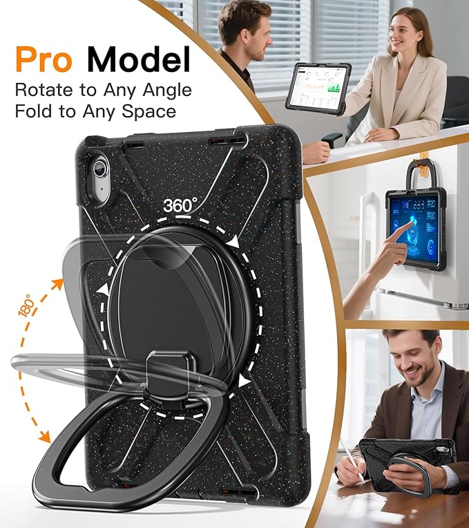 BATYUE Case for iPad (A16) 11th/10th Gen 11''/10.9'' 2025/2022 - Heavy Duty Shockproof Cover with 360° Rotating &amp 180° Folding Stand Screen Protector Shoulder Strap &amp Pencil Holder | Carniva