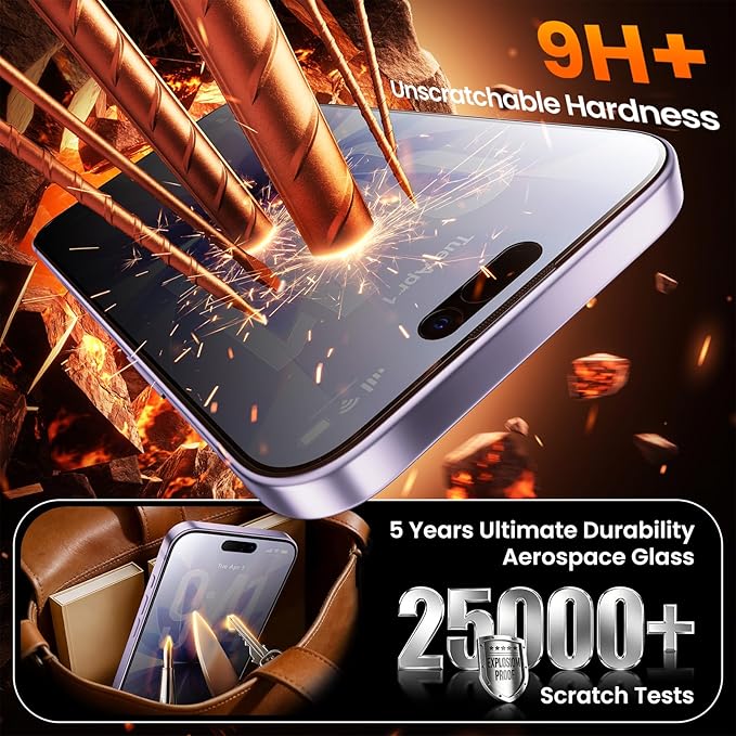 3-Pack for iPhone 17 Screen Protector Privacy[25°Anti Spy] 9H Hardness Easy Install Frame Bubble Free Impact &amp Shatter Protection Case-Friendly