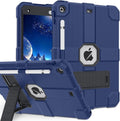 Case for iPad 9th/8th/7th Generation 2021/2020/2019(10.2 inch) Heavy Duty Shockproof Rugged Protective 10.2 Cover with Built-in Stand for iPad 9 8 7 Gen(Black+Mist Blue)