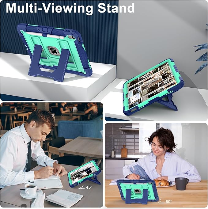ATOOZ for iPad A16 11th Generation Case 11 Inch 2025for iPad 10th Generation Case 10.9 Inch 2022 with Shoulder Strap &amp Pencil HolderHeavy Duty Shockproof Rugged Protective Cover (Mint Green)