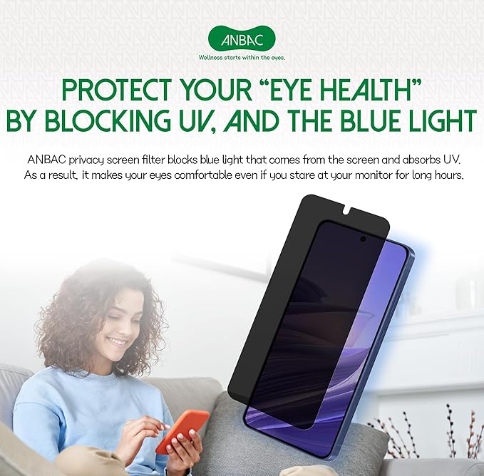 Privacy Screen Protector for Galaxy S26 Ultra - Blue Light Blocking Film 6.9 with Alignment Tool Kit [1 Pack] - Support Fingerprint Unlock/Cell Phone Private Scratch Resistant Film