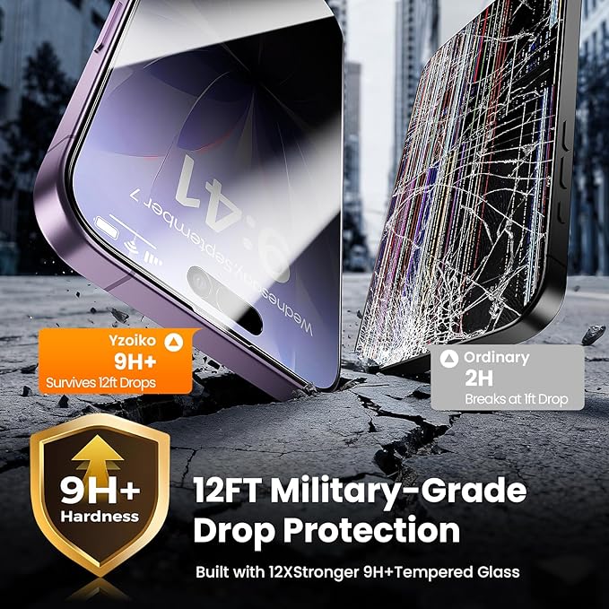 2 Pack Privacy Screen Protector for iPhone 17 6.3 28° Anti-Spy Tempered Glass with Auto Dust Removal Easy Installation Kit Bubble-Free Case Friendly