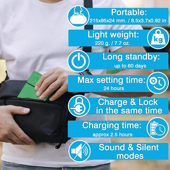 Timed Lock Box - Cell Phone Locker with Charger for Self-Discipline Cell Phone Jail for Teachers Time Locking Container to Limit Smartphone Addiction Small Lockable Safe (Green)