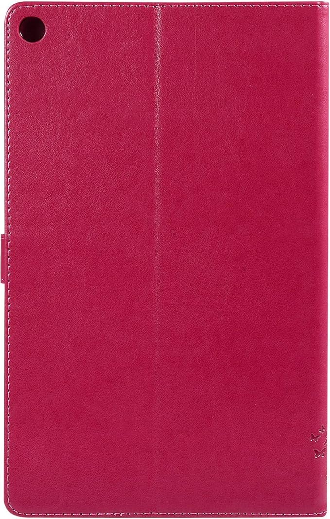 Folio Case for All-New Fire HD 10 2019/2017/2015 Techcircle Slim Light Magnetic Flip Wallet Protective Cover with Card Slots &amp Money Pocket for Amazon Fire HD 10.1 9th/7th/5th Generation Red