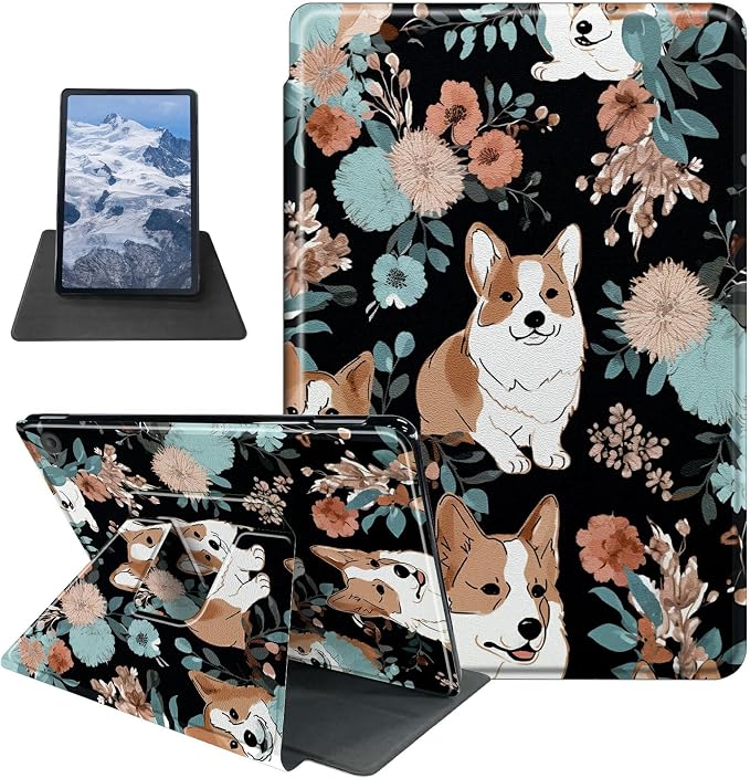 Black White Floral Dog