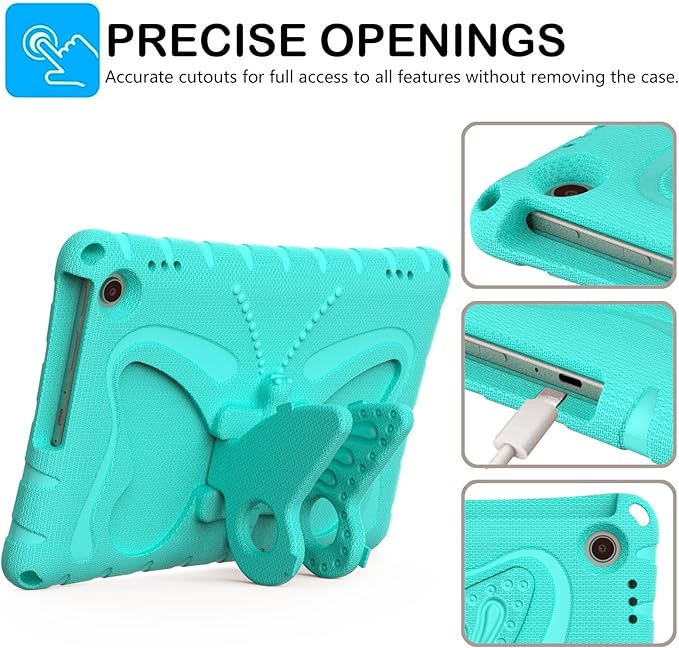 Kids Case Compatible with Kindle Fire HD 10 Tablet (13th/11th Generation 2023/2021 Release) Lightweight Shockproof Case EVA Foam Cover with Shoulder Strap &amp Stand Cover for Boys Girls(Green)