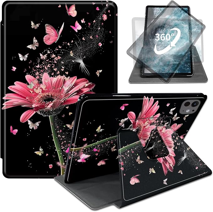 Pink Flowers and Butterflies