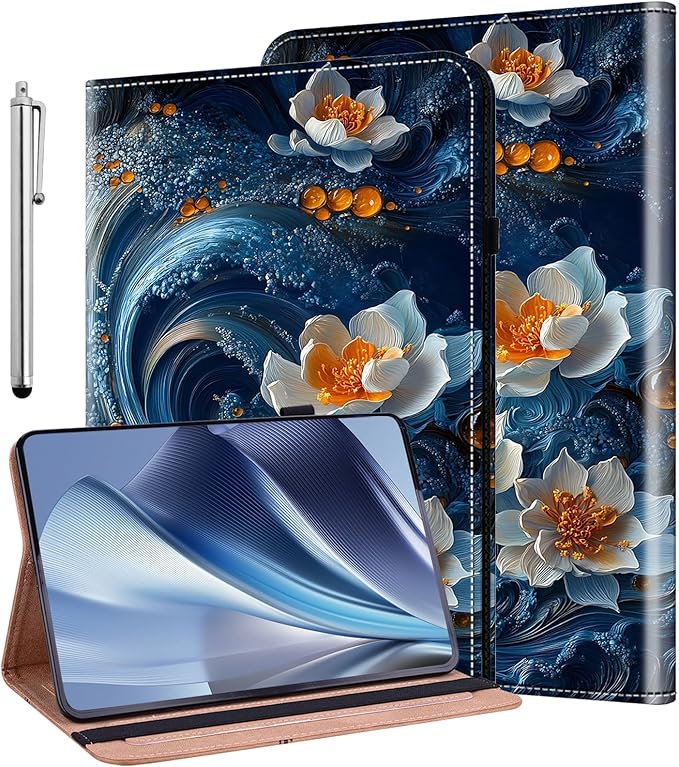 Case for Amazon Kindle Fire Max 11 Case 11(13th Generation 2023 Release) Stylus Holder Flip Wallet Leather Shockproof Cover Surf Flower