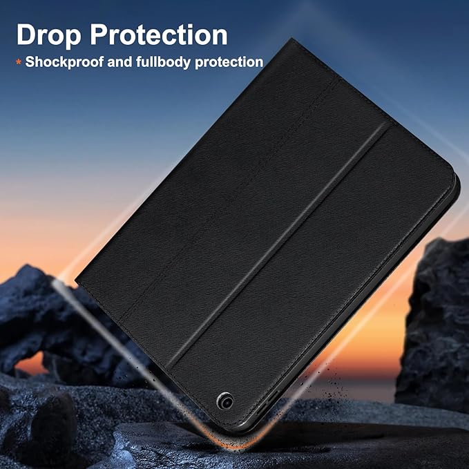 Gexmil Leather Case for iPad 10.2 Inch 9th/8th/7th Gen 2021/2020/2019Premium Cowhide Folio Cover with Auto Wake/SleepAdjustable Stand Anti FingerprintPalm-Print Black