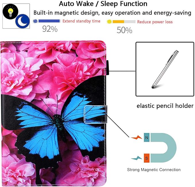 06# Blue Butterfly Red Flower