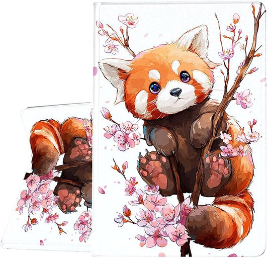 Case for Samsung Galaxy Tab A11+ / Tab A9+ 11 Inch 2025/2023Slim Protective LeatherAuto Wake/SleepAdjustable Viewing Angle Stand.Cherry Blossom Raccoon