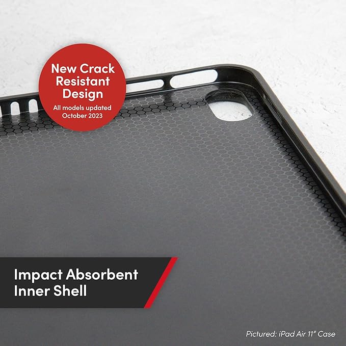 Casemade Real Leather Case Compatible with iPad Air 11-inch M4/M3/M2 (2026/2025/2024) iPad Air 5th/4th Generation 10.9'' - Full-Grain Leather Cover Auto Sleep/Wake Dual Stand Position (Black)