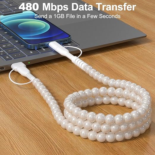 White Round Beaded