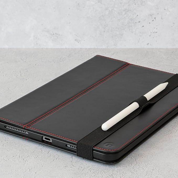 Casemade Real Leather Case Compatible with iPad Pro 10.5” / Air 3rd Gen (2019) - Full-Grain Leather Cover Auto Sleep/Wake Dual Stand Position (Black)