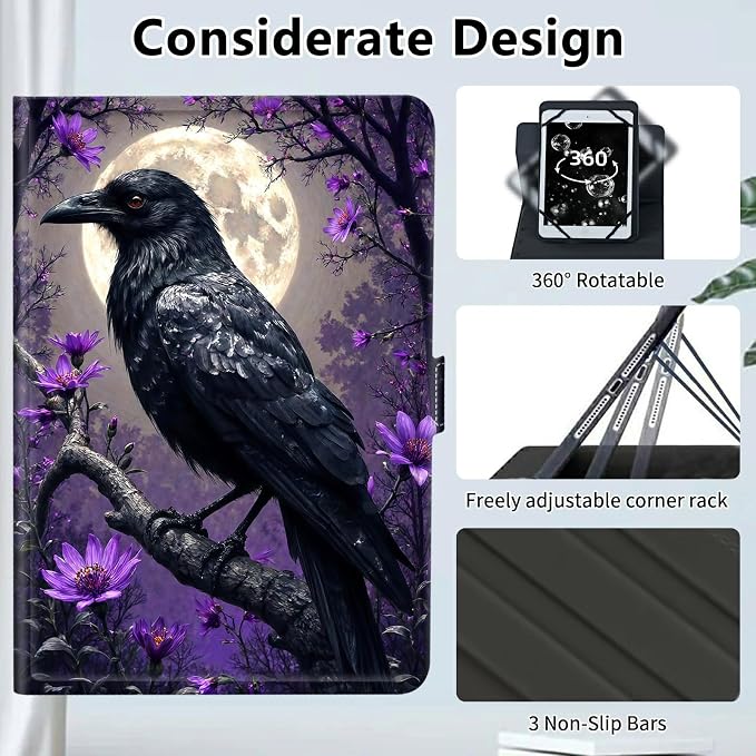 Cute Crow Purple Flower
