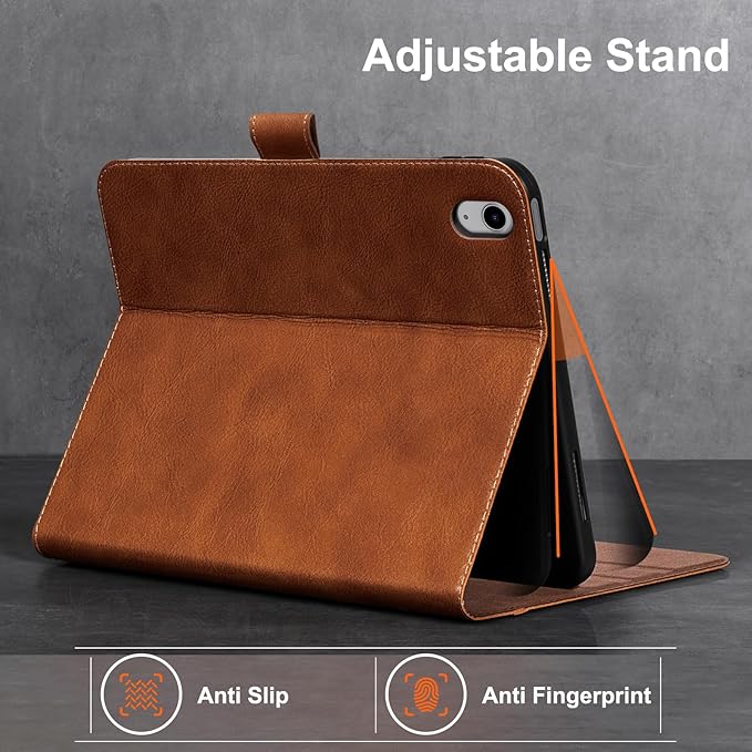Gexmil Leather Case for iPad (A16) 11th Generation 11 Inch 2025 iPad 10th Gen. 10.9 Inch 2022Protective Cover with Pencil HolderMagnetic ClosureAuto Sleep/WakeBrown