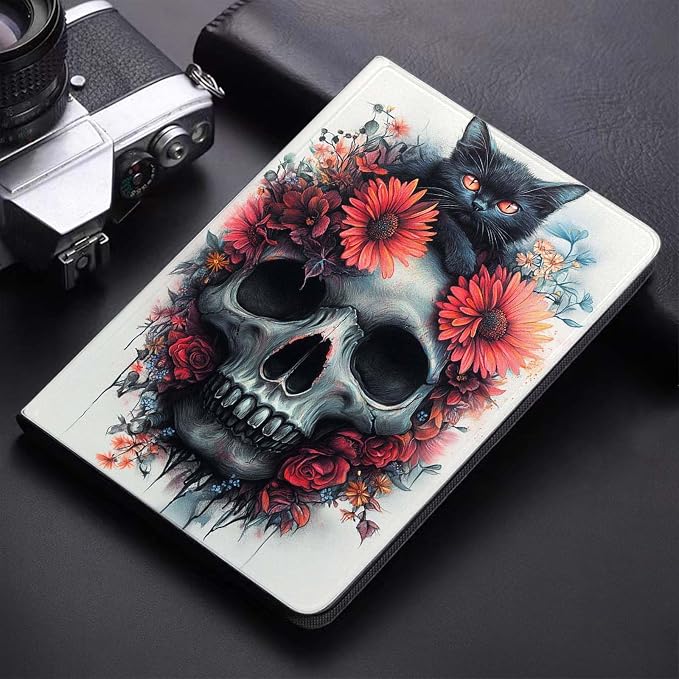 Halloween Black Cat Skull